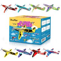 Joygogo 32 Pack Glider Planes,8" Long Flying Glider Plane,8 Different Designs,Easy Assembly,Durable Quality-Kids Party Favors for Valentines Airplanes,Birthday Party, Carnival Prizes