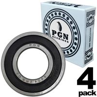 PGN 6004-2RS - C3 Clearance - Rubber Double Sealed Ball Bearing - 20x42x12 - Chrome Steel - Lubricated (4 PCS)