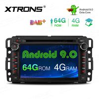 XTRONS Android 9.0 Car Stereo Radio DVD Player Octa Core 4G RAM 64G ROM Double Din GPS Navigation 7 Inch Touch Screen Head Unit Supports Screen Mirroring WiFi OBD2 DVR TPMS for Chevrolet GMC Hummer