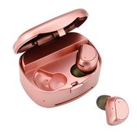 LarKoo Wireless Double Twins in-Ear Bluetooth 5.0 Earbuds Headphones with Charging Box Noise Mic Cancelling Sweatproof Earphones Headset for iOS, Android Phones (Rose Pink)