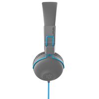 JLab Audio Studio On-Ear Headphones | Wired Headphones | Tangle Free Cord | Ultra-Plush Faux Leather with Cloud Foam Cushions | 40mm Neodymium Drivers with C3 Sound | Gray/Blue