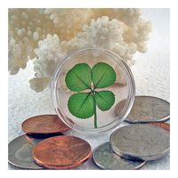Clovers Online Genuine Four Leaf Clover Good Luck Pocket Token