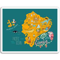 2 x 10cm Ecuador Map Vinyl Stickers - Quito Travel Sticker Laptop Luggage #17314 (10cm Wide)