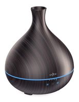 Essential Oil Diffuser, Anjou 500ml BPA Free Cool Mist Humidifier Wood Grain Aromatherapy Diffuser with 7 Color Changing Night for 12hrs of Continuous Quiet Diffuser Aroma (Brown)