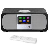 LEMEGA M3+ Smart Music System with Wireless Internet Radio, FM Radio, Bluetooth, Spotify, WiFi, 2.1 Channel Stereo Speaker, USB MP3, Headphone-Out, AUX-in, Alarms, App & Remote Control (Black Oak)