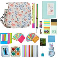 Anter 17 in 1 Instax Mini 9 Mini 8 Mini 8+ Accessories for Fujifilm Instax Instant Film Camera (Flamingo A)