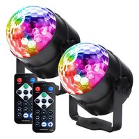 Party lights Disco Ball LED Strobe Lights Sound Activated, RBG Disco lights,dj lights,Portable 7 Modes Stage Light for Home Room Dance Parties Birthday Bar Karaoke Xmas Wedding Show Club(2 pack)