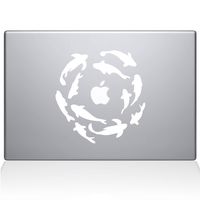The Decal Guru Koi Fish Pond MacBook Decal Vinyl Sticker - 13" MacBook Pro (2015 & Older) - White (1115-MAC-13P-W)