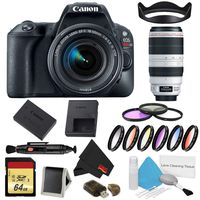 Canon EOS Rebel SL2 DSLR Camera with 18-55mm Lens (Black) 9 Piece Filter w/Memory Kit + 100-400mm Lens (International Model)