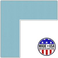8x18 Aqua Blue / French Blue Custom Mat for Picture Frame with 4x14 opening size (Mat Only, Frame NOT Included)