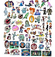 Cartoon Show Themed Futurama 69 Piece Sticker Decal Set for Kids Adults - Laptop Motorcycle Skateboard Decals