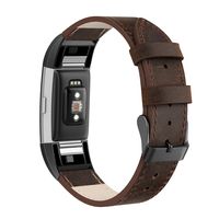 SWEES Leather Bands Compatible with Fitbit Charge 2, Genuine Leather Replacement Large (6.4" - 8.3") Wristband Women Men, Black, Coffee Brown, Blue, Retro Brown, Dark Brown