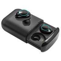 Bluetooth 5.0 True Wireless Earbuds, Souleader Deep Bass HiFi Sports Wireless Earbuds, Sweat Proof Earphones Built-in Microphone, Double Ear Call (BLACK1)
