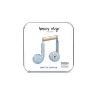 Happy Plugs Earbud Plus Wired - Fashionable Headphones with Microphone, 3.5 mm Headphone Jack (Blue Quartz)