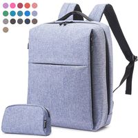 Laptop Backpack College School Computer Travel Backpack with USB Charging Port for Women Men Boys Girls, 17+Colors for Choice Anti Theft Water Resistant Backpack Bonus Packet Bag,Denim Blue