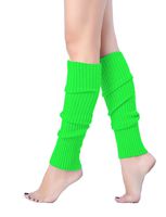V28 Women Juniors 80s Eighty's Ribbed Leg Warmers for Party Sports (Green)