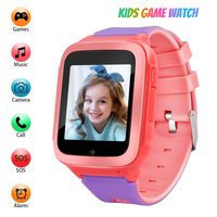Kids Games Music Camera Smartwatch Phone for Girls Boys Birthday with SOS Call Alarm,1.54 inch Touch Screen Fits for 3-12 Children (RA18_Pink)