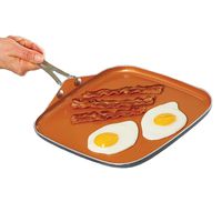 Gotham Steel 1083 Nonstick Pan - 10.5" Griddle Perfect for making Eggs, Pancakes, Bacon and More - Coated with Ceramic and Titanium, Brown