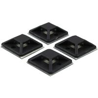 250 Adhesive-Backed Zip Tie Anchors by APTronix. Heavy Duty Professional Grade, UV Black Cable Tie Base: .75 x .75 Inch, Screw Hole Anchor Provides Additional Strength. XGA Anchors (S, Black)