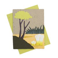 Mr. Ellie Pooh Handmade Fair Trade Elephant Embossed Elephant Dung Paper Designer Greeting Card