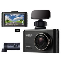 AKEEYO Car Dash Cam FHD 1080P Front and Rear Car Camera 3 Inch IPS Screen 140° Wide Angle with WDR, G-Sensor, Loop Recording, Supercapacitor