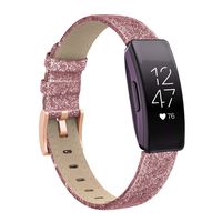 SWEES Compatible with Fitbit Inspire HR Bands/Inspire Band, Classic Leather Wristband Women Men Accessories Bands Compatible with Fitbit Inspire/Inspire HR Fitness Tracker Rose Pink