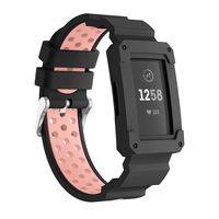 KisFace Accessaries for Charge 3 Bands,Classic Anti Impact Design with Sillicone Rugged Protective Frame Case for Fitbit Charge 3 Wristband