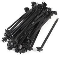 Uxcell Nylon Oval Design Auto Push Mount Cable Tie, 157mmx7mm, 40 Pcs, Black