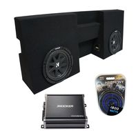 Compatible with 2005-2015 Toyota Tacoma Double Cab Truck Kicker Comp C10 Dual 10" Sub Box Enclosure & CXA600.1 Amp (Renewed)
