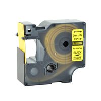 NineLeaf 1 PK Compatible for DYMO 1805444 Rhino Heat Shrink Tube Industry Label Tape 1" x 5ft Black on Yellow for LabelWriter and Industrial Label Maker Rhino 6000