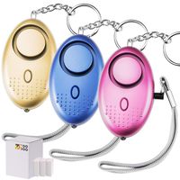 TOODOO Personal Alarm, 3 Pack Safesound Personal Alarm Keychain with LED Light, 130 db Emergency Self-Defense Security Alarms for Elderly Women Kids Night Workers as