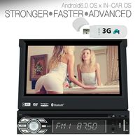 3G Dongle Included!Eincar Single Din Android 6.0 2GB RAM 7" Motorized Detachable HD Multi-Touch Screen Car Stereo in Dash DVD Player GPS Radio Function OBD2 DAB+ WiFi 3G 4G Bluetooth Radio RDS AV Out