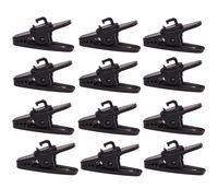 Mini Skater 360 Degree Rotate Eco-Friendly Earphone Cable Clothing Clip,Use for Fixing Headphone Wire(Black,1.18 inches,12Pcs)