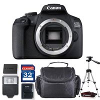 Canon EOS 2000D / Rebel T7 DSLR Camera (Body Only) + Professional Accessory Bundle