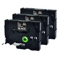 GREENCYCLE 3 Pack Compatible for Brother TZe-315 TZe315 TZ-315 TZ315 TZE 315 Laminated Tze Tz Tape White on Black 6mm (1/4") Width 8m (26.2ft) Length for P-Touch PT-D600 Label Makers & Printers