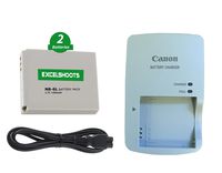 Excelshoots 2X Battery & 1X Charger for Canon NB-6L/NB-6LH, CB-2LY and PowerShot SX500, SX510, SX520, SX530, SX600, SX610, SX700, SX710 Digital Cameras.