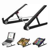 Saiji Portable Laptop Stand, Monitor Riser, Adjustable Height & Angle Blocker, Foldable Standing Desk, Light-Weight Holder for MacBook Pro Air, Notebook, Thinkpad, Surface,(Black)