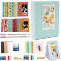 Alohallo Photo Album Accessories Bundles Set for Fujifilm Instax Mini 7s 8 8+ 9 25 50s 70 90, Polaroid Snap PIC-300, HP Sprocket, Kodak Mini 3-Inch Film - Ice Blue