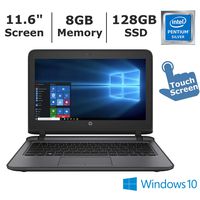 2019 New HP ProBook 11 EE G 11.6" HD Touchscreen Laptop Computer, Intel Pentium 4405U 2.10GHz Dual Core Processor, 8GB Memory, 128GB SSD, No DVD, HDMI, WiFi 802.11ac, Bluetooth 4.2, Win 10 Pro