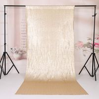 TRLYC 2FT by 8FT Christmas Matt Gold Sequin Curtain Backdrop for Father'Day Wedding Party