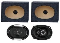 2) Renegade RX693 6x9" 300W Car Speakers + 2) QTW6X9 Angled 6x9" Speaker Box