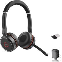 Jabra Evolve 75 Bluetooth Headset Bundle | UC Version | Active Environmental Canceling | Bonus AC Adapter and USB Dongle | Compatible with Softphones, Smartphones, MAC/PC Headset
