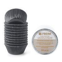 Gifbera Standard Black Foil Cupcake Liners Muffin Wrappers, 200-Count