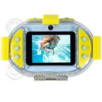 Underwater Camera for Kids, Kids Camera Waterproof, Kids Digital Cameras for Girls Boys Gifts with Video Recorder Selfie 32G Memory Card 1080P 2.4 Inches Screen Shockproof Camera Case and Strap(Blue)