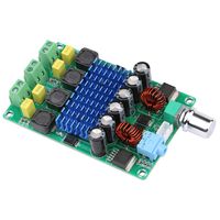 Yeeco Audio Amplifier Board DC 12V-24V Dual Channel 50W+50W Digital Power Amplifier Board Car Audio Stereo AMP Module with Volume Knob Booster Chip 3.5mm Audio Input for DIY Audio System