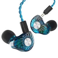 RevoNext RX8 in Ear Monitor,Dual Driver 1DD+1BA HiFi Wired Earbuds with 2 Pins 0.78mm Detachable Cable(Blue no mic)