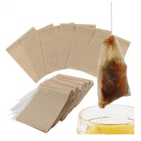 300PCS Tea Filter Bags, Disposable Paper Tea Bag with Drawstring Safe Strong Penetration Unbleached Paper for Loose Leaf Tea and Coffee