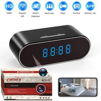 Spy Camera, 1080P Hidden Camera Clock WiFi Video Recorder 140° Wide Angle Lens Wireless IP Cameras for Indoor Home Security Monitoring Nanny Cam with Night Vision Motion Detection