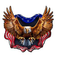 Built USA Bad Ass Eagle American Flag Decal | Permanent | Waterproof Durable American Flag Car Motorcycle Bicycle Skateboard Laptop Luggage Bumper Vinyl Decal - 6" - 3 Pack