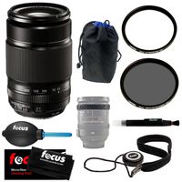 Fujifilm XF 55-200mm F3.5-4.8 Zoom Lens + Tiffen 62mm UV Protector & Polarizing Lens Filter + Bower Medium Lens Pouch 6-Inch + Focus Lens Cleaning Pen + Kit